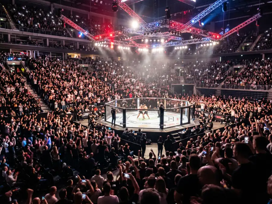 Oktagon MMA Event in einer ausverkauften Arena mit Tausenden Zuschauern